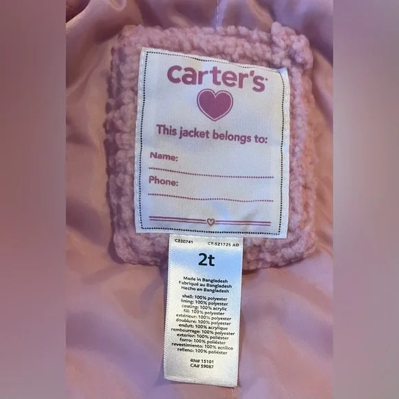 Pink Sherpa Coat, Size 2T, EUC, Great for Valentine’s Day! - Picture 4 of 4